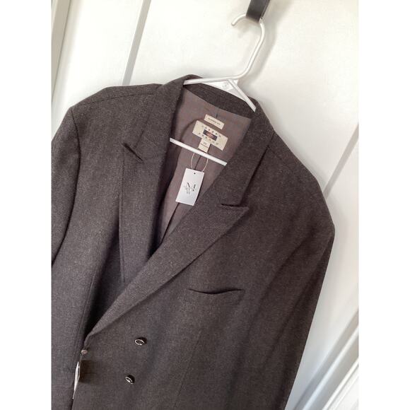 NWT Joseph Abboud Men's Classic Fit Elbow Patch Blazer Sport Coat Brown Size 2X - Picture 2 of 15